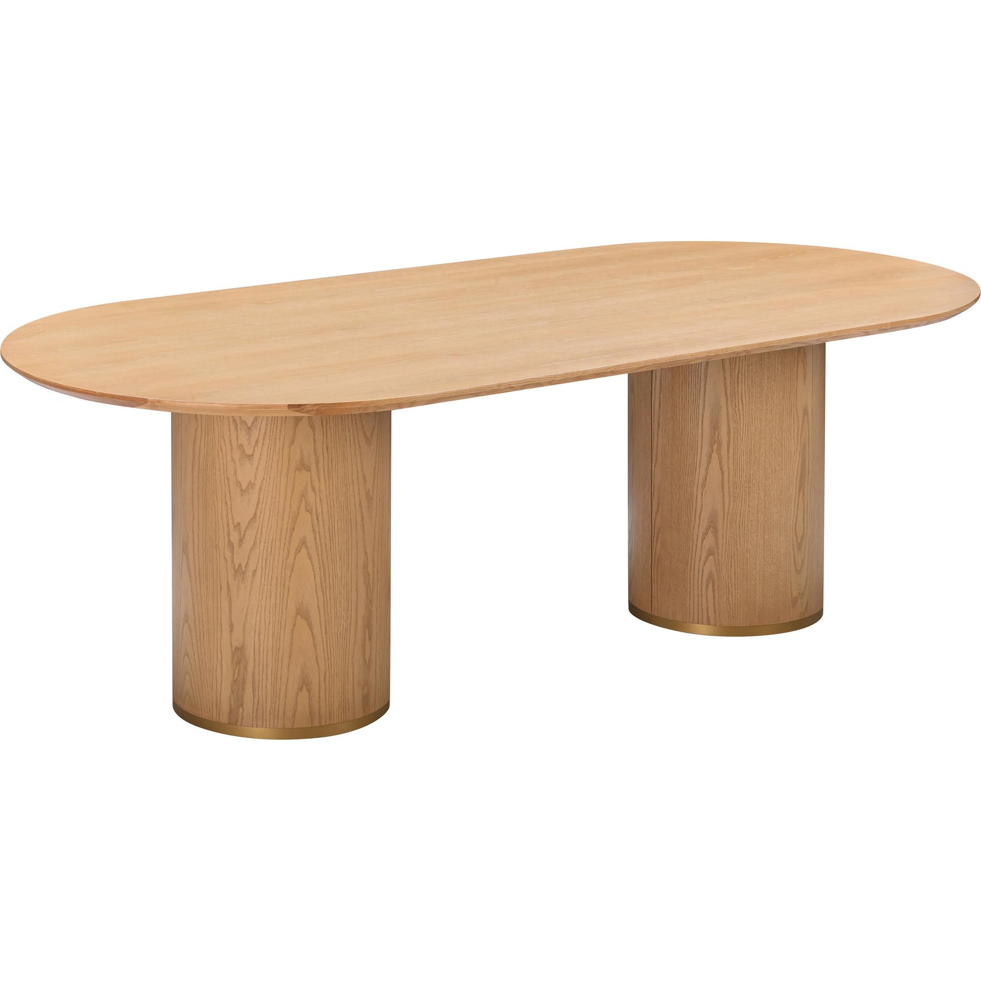 Brandy Ash Wood Oval Dining Table by TOV Furniture in natural. Made from ash veneer, mdf, plywood, wood in a modern style.