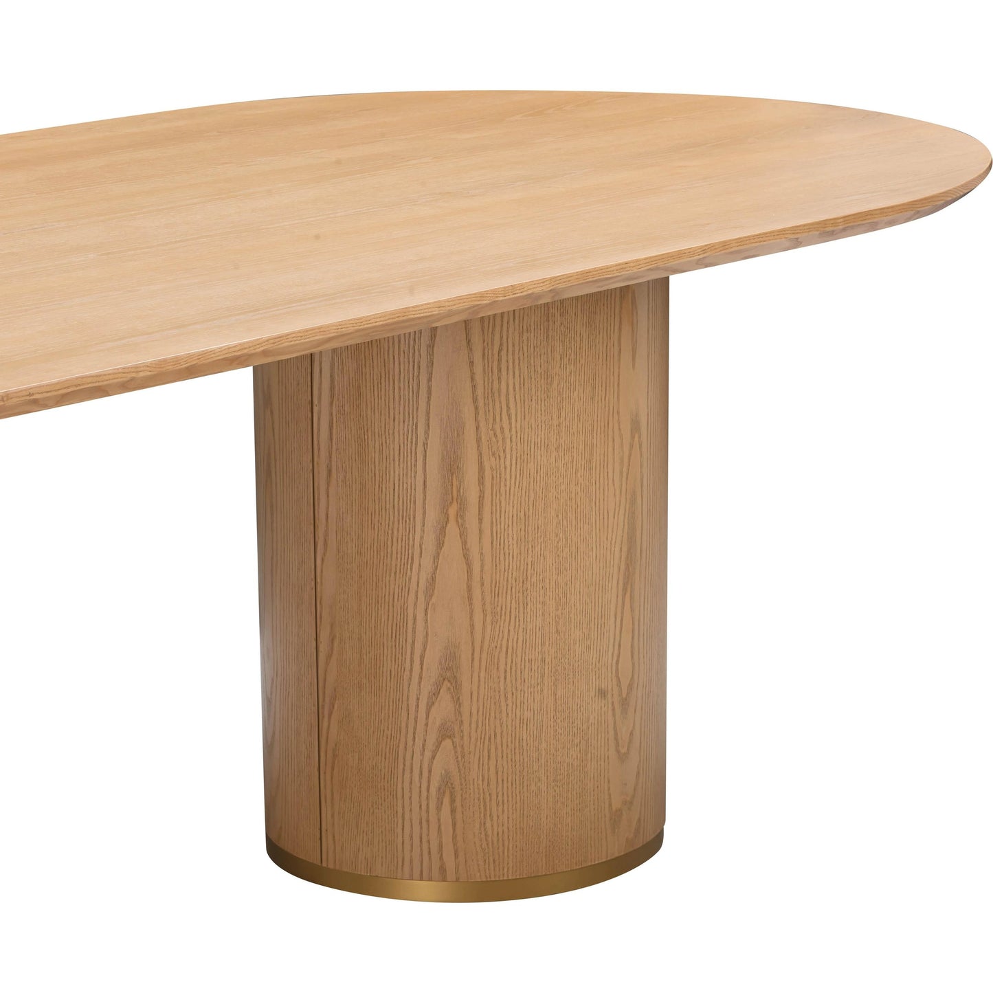 007 SI-1984144 | Closeup | Brandy Ash Wood Oval Dining Table by TOV Furniture in natural. Made from ash veneer, mdf, plywood, wood in a modern style.