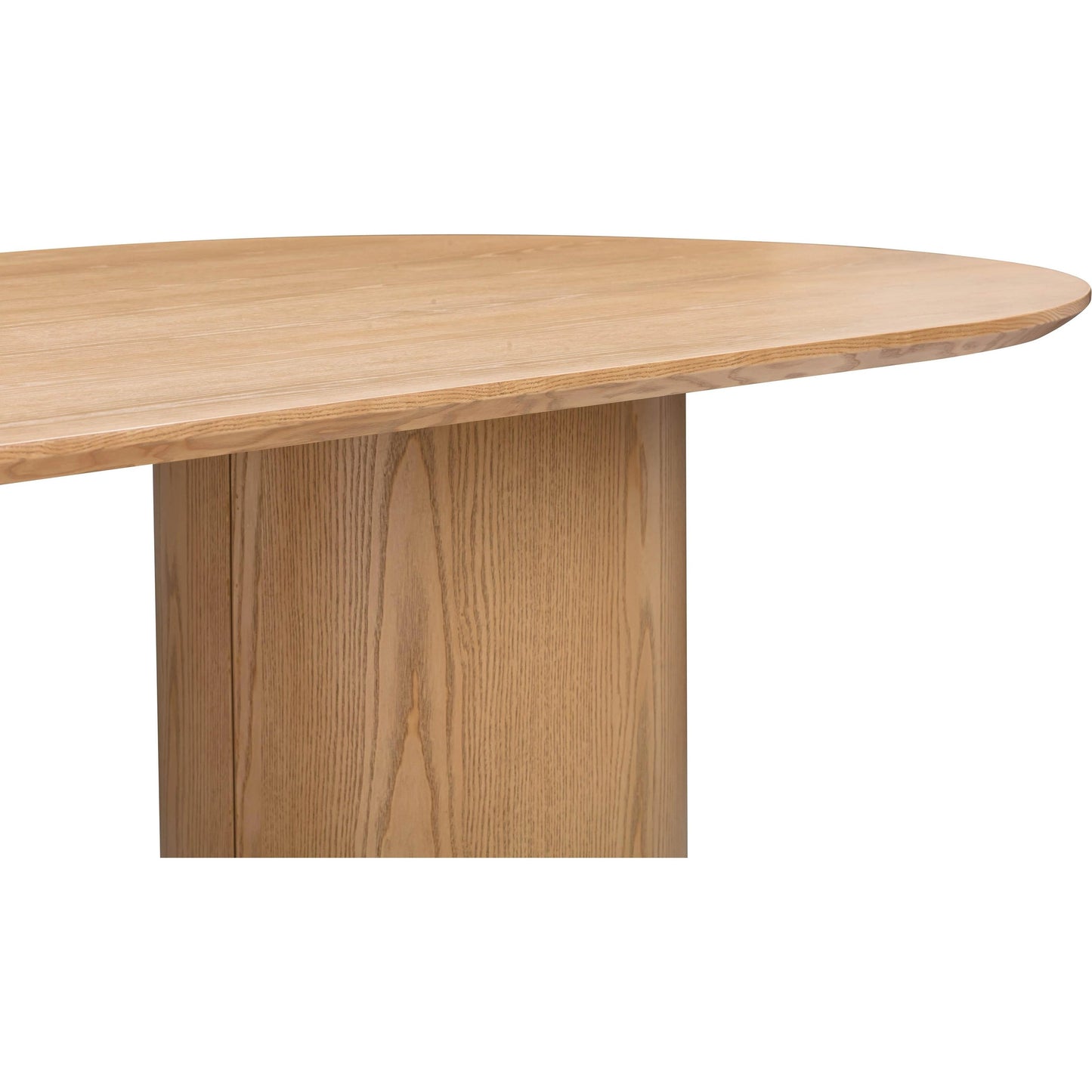 005 SI-1984144 | Closeup | Brandy Ash Wood Oval Dining Table by TOV Furniture in natural. Made from ash veneer, mdf, plywood, wood in a modern style.