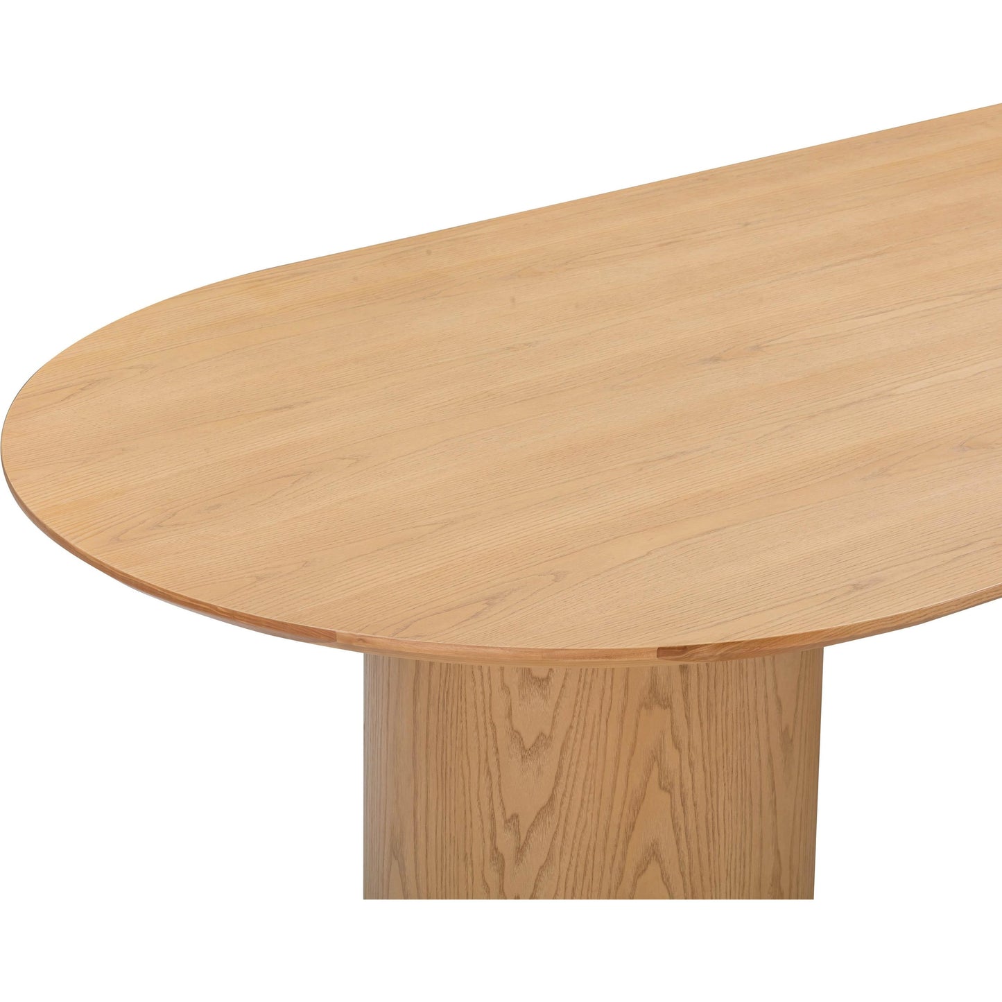 006 SI-1984144 | Closeup | Brandy Ash Wood Oval Dining Table by TOV Furniture in natural. Made from ash veneer, mdf, plywood, wood in a modern style.