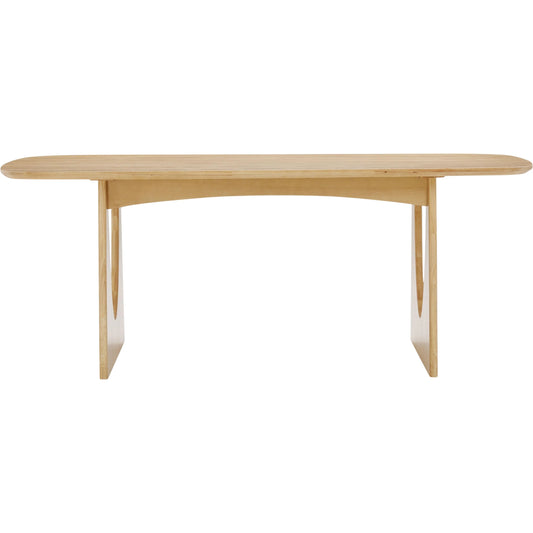 Cybill Ash 79" Rectangular Dining Table by TOV Furniture in natural. Made from mdf, veneer, wood in a unique style.