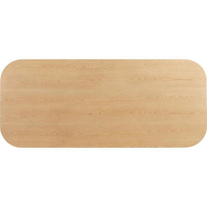 Akiba Rectangular Dining Table by TOV Furniture in natural. Made from ash veneer, iron, mdf, pine, rattan in a modern style.