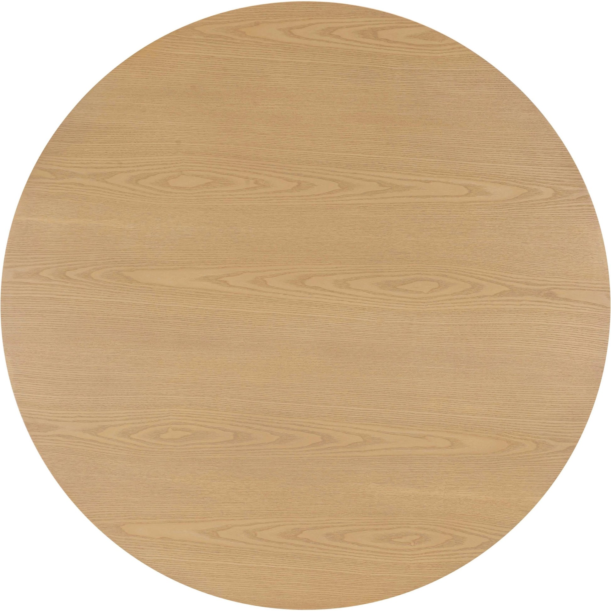 Akiba Round Dining Table by TOV Furniture in natural. Made from ash veneer, iron, mdf, pine, rattan in a modern style.