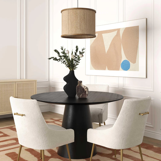 Sahara Round Dining Table by TOV Furniture. Made from mdf, oak, oak veneer in a modern style.
