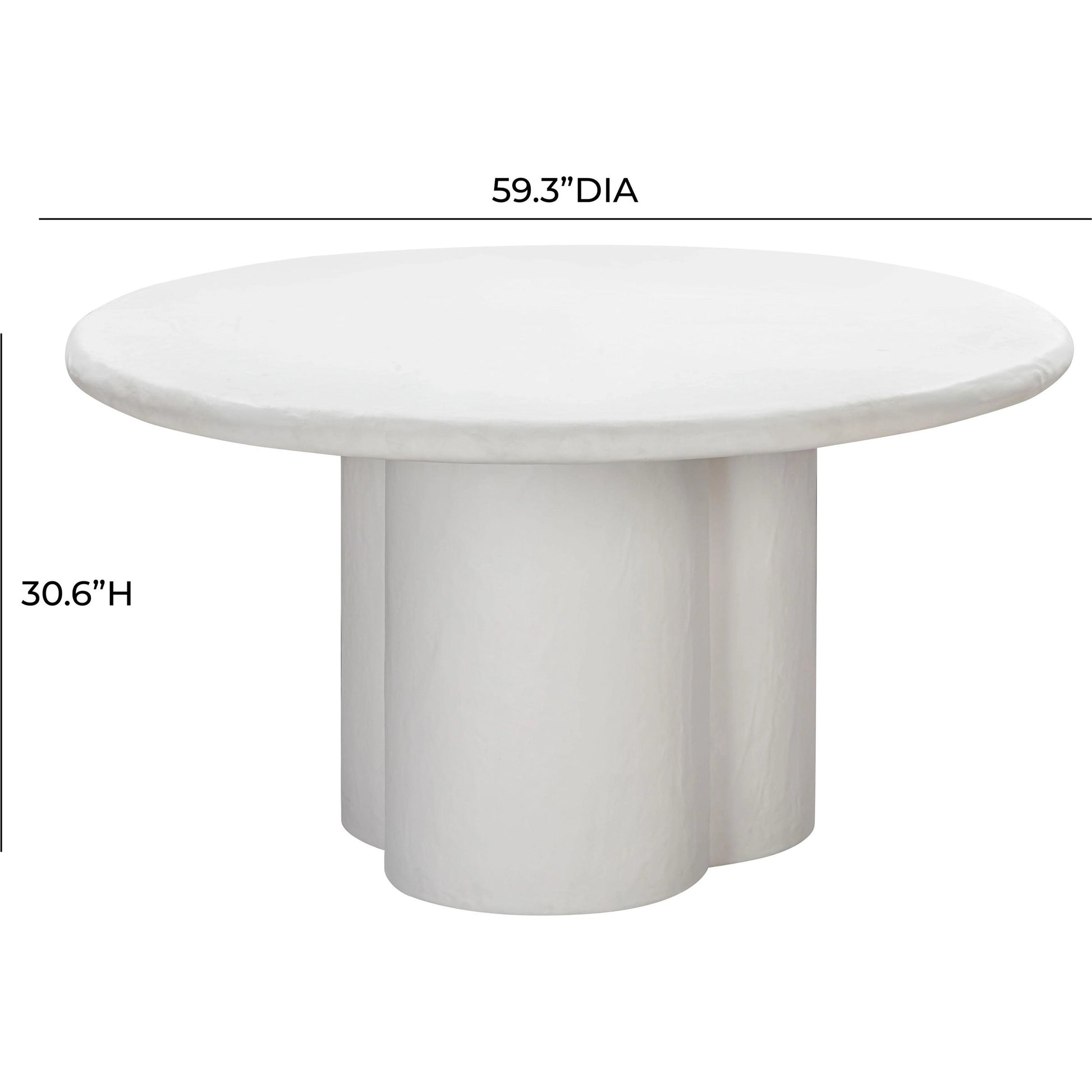 Elika Round Dining Table by TOV Furniture. Made from concrete in a modern style.
