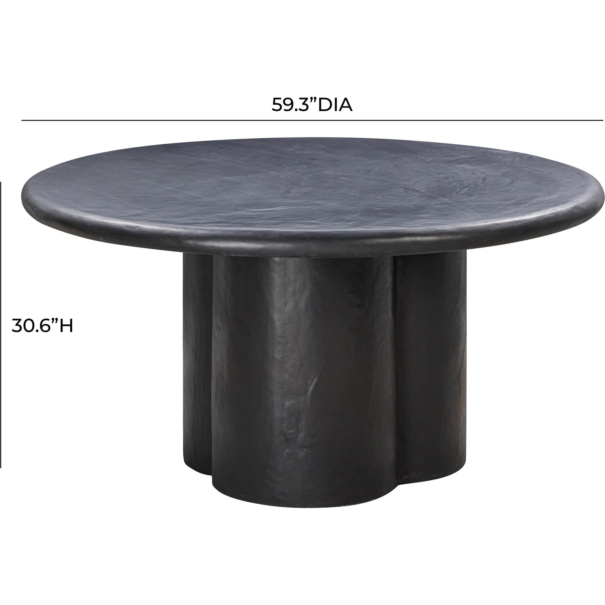 Elika Round Dining Table by TOV Furniture. Made from concrete in a modern style.