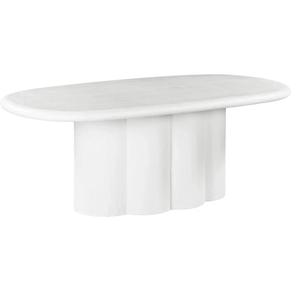 Elika Faux Plaster Oval Dining Table by TOV Furniture. Made from concrete in a modern style.