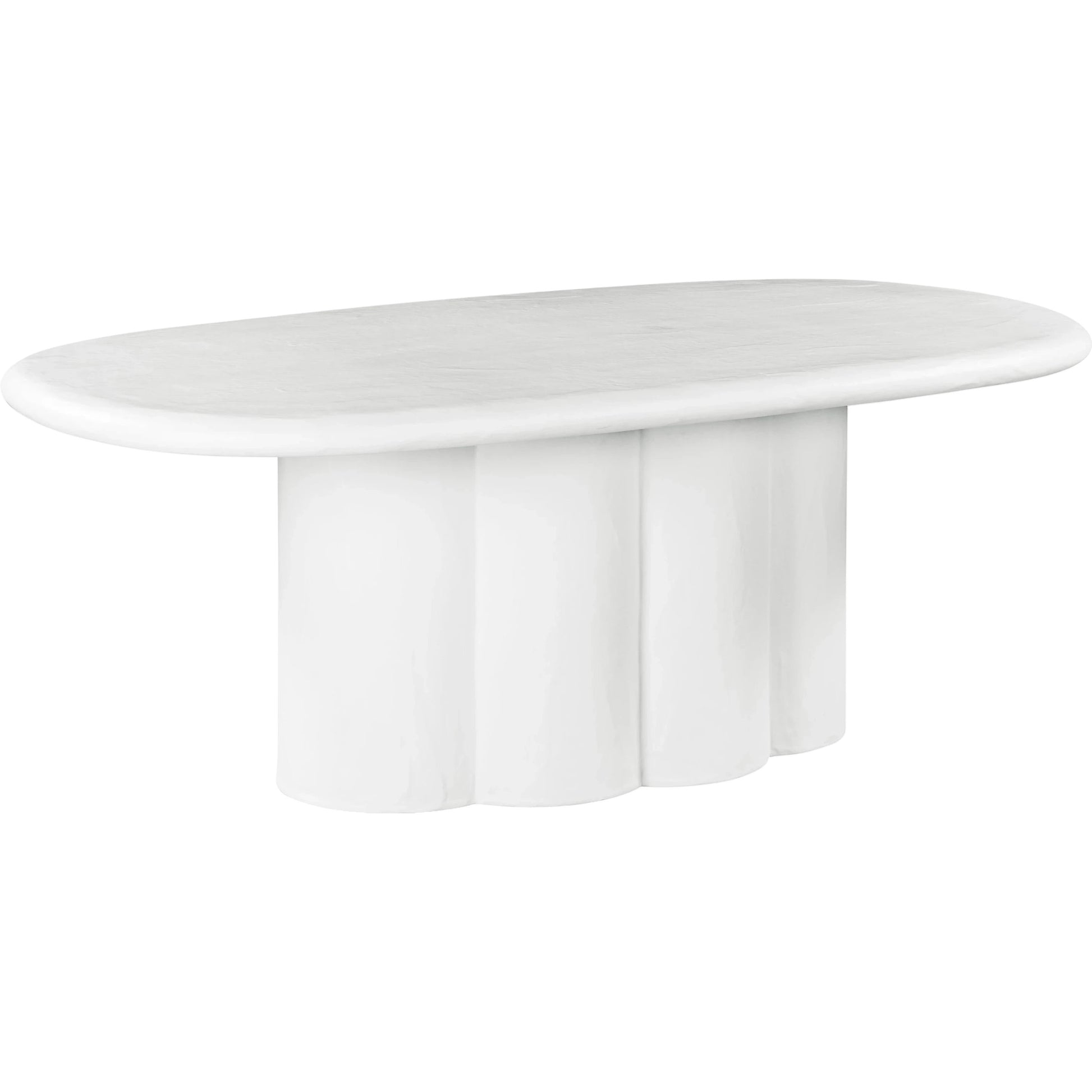 Elika Faux Plaster Oval Dining Table by TOV Furniture. Made from concrete in a modern style.