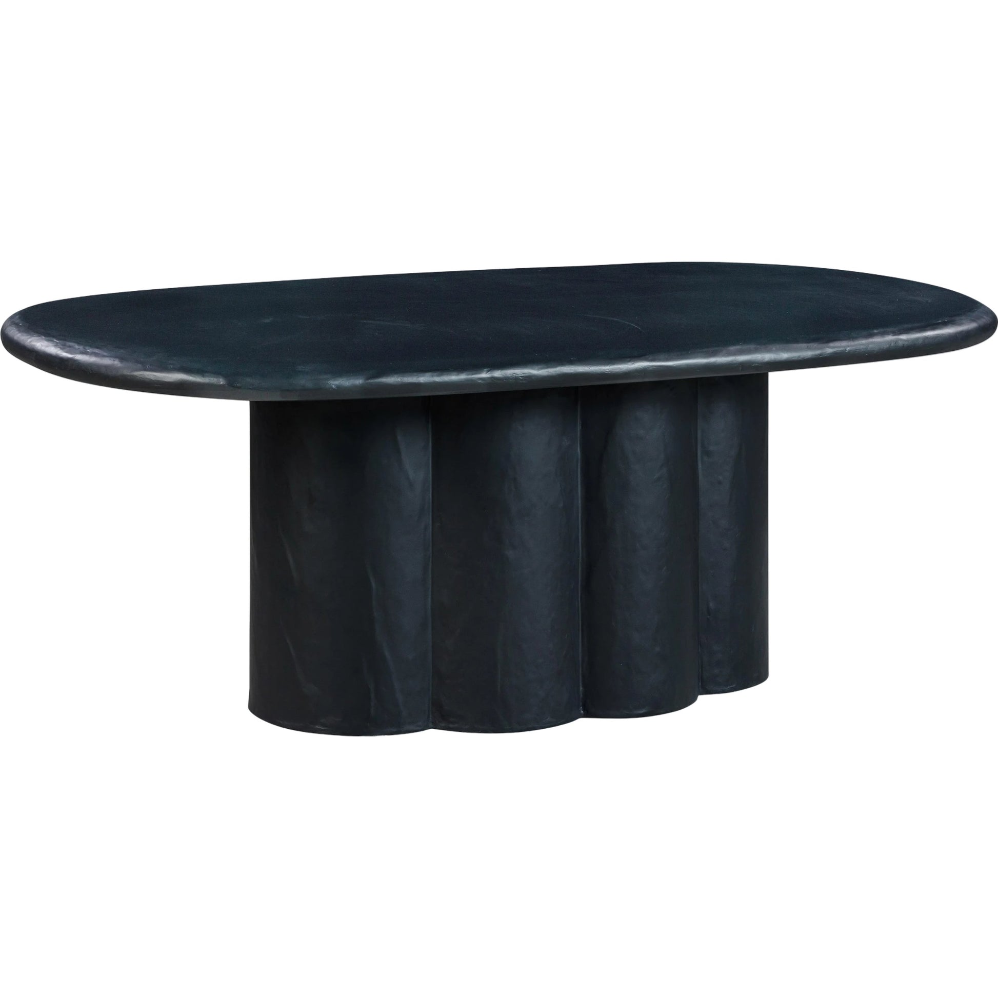 Elika Faux Plaster Oval Dining Table by TOV Furniture. Made from concrete in a modern style.