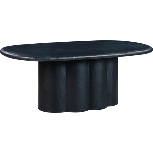 Elika Faux Plaster Oval Dining Table by TOV Furniture. Made from concrete in a modern style.