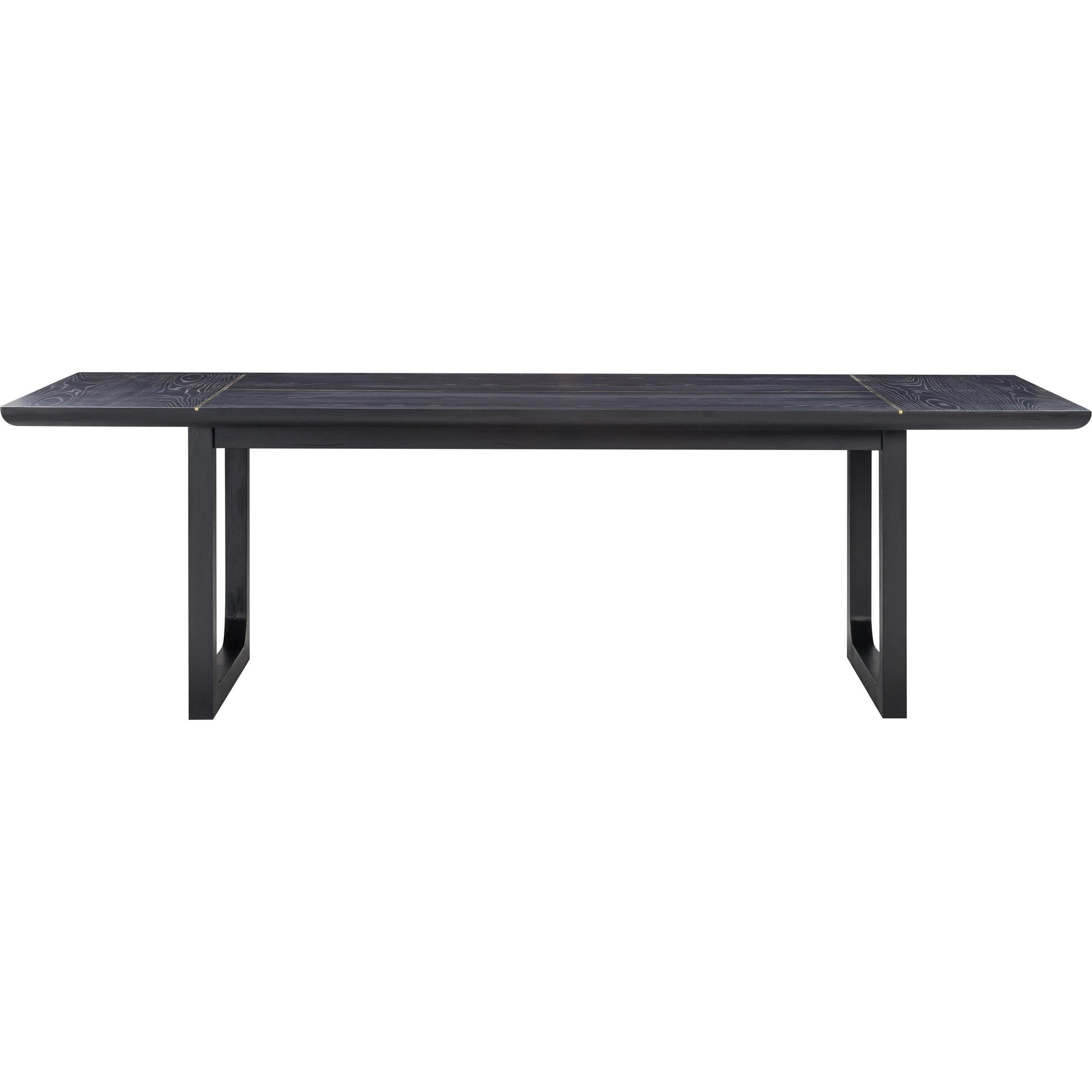 Shiloh Rectangular Dining Table by TOV Furniture in black. Made from acacia veneer, iron, mdf in a modern style.
