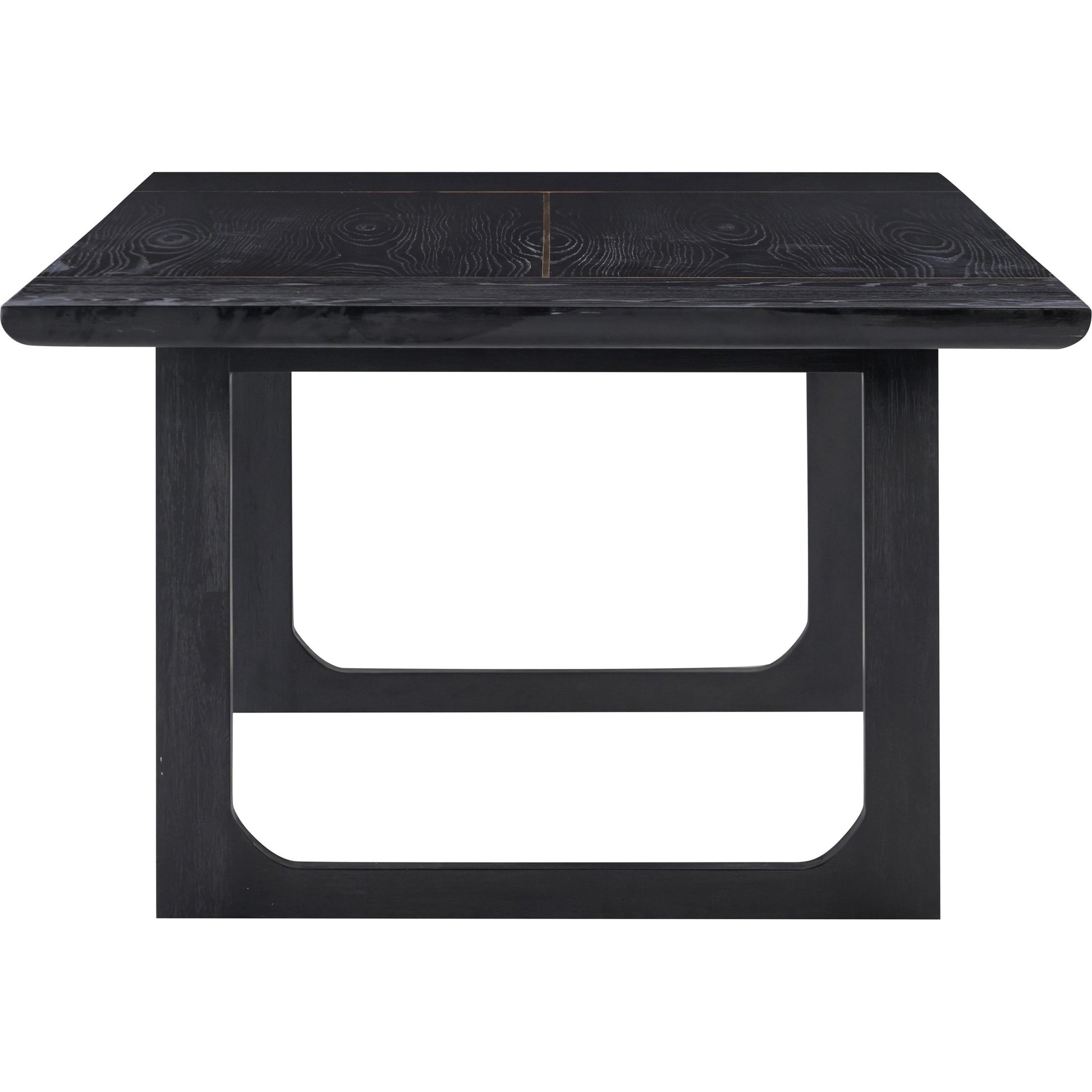 Shiloh Rectangular Dining Table by TOV Furniture in black. Made from acacia veneer, iron, mdf in a modern style.