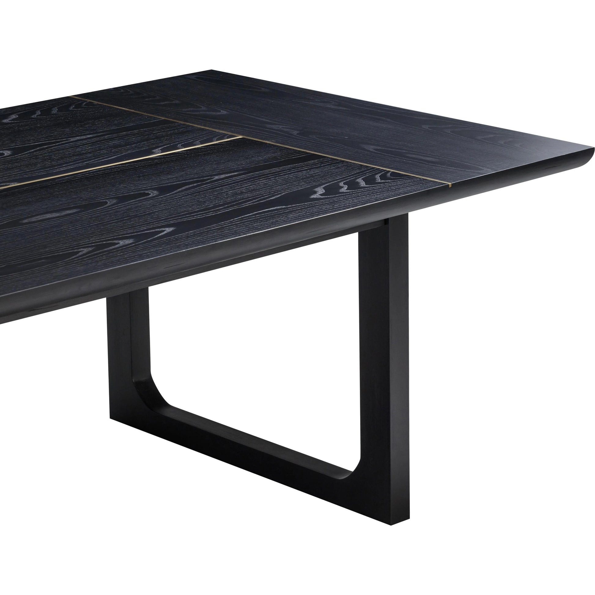 Shiloh Rectangular Dining Table by TOV Furniture in black. Made from acacia veneer, iron, mdf in a modern style.