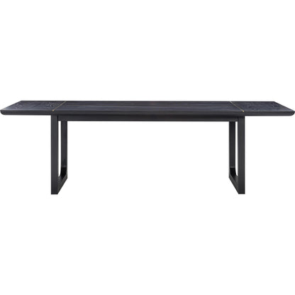 Shiloh Rectangular Dining Table by TOV Furniture in black. Made from acacia veneer, iron, mdf in a modern style.