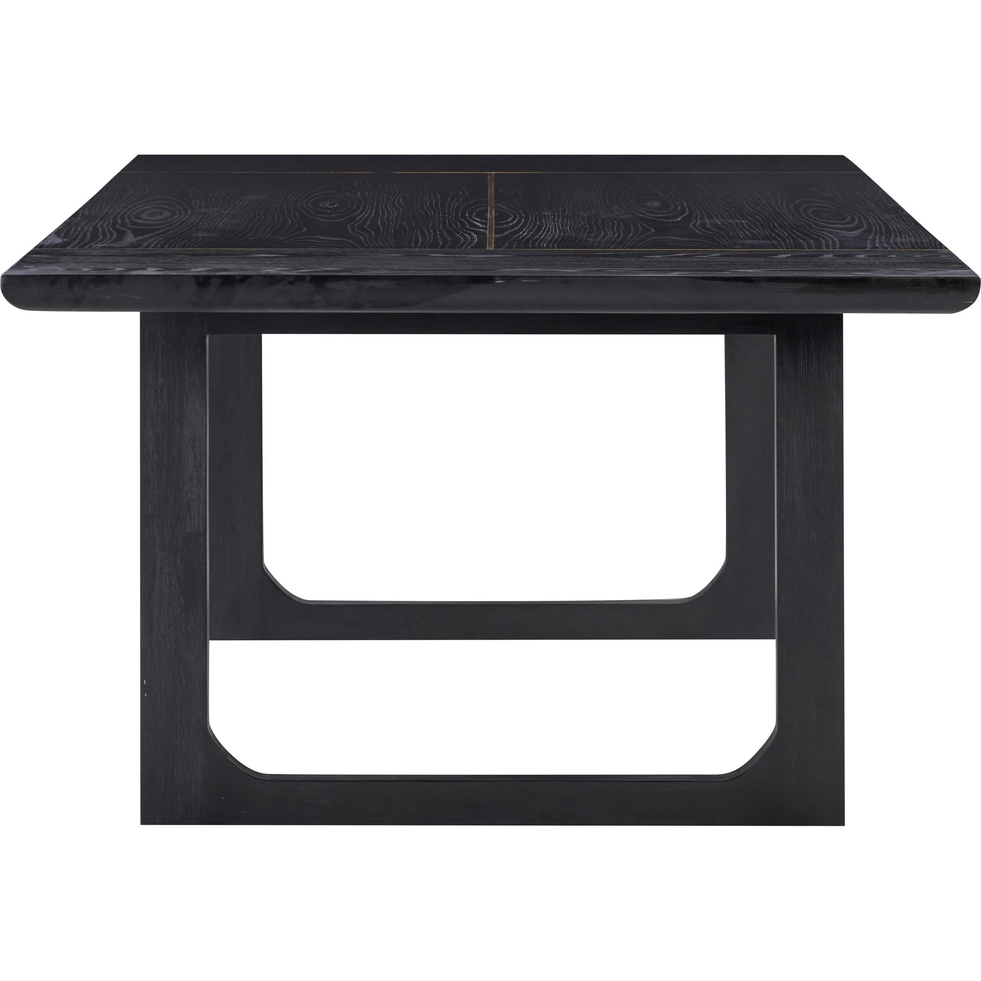 Shiloh Rectangular Dining Table by TOV Furniture in black. Made from acacia veneer, iron, mdf in a modern style.
