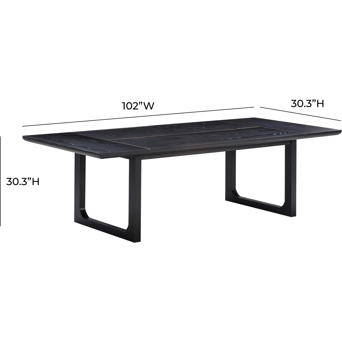 005 SI-2107541 | Additional Silo | Shiloh Rectangular Dining Table by TOV Furniture in black. Made from acacia veneer, iron, mdf in a modern style.