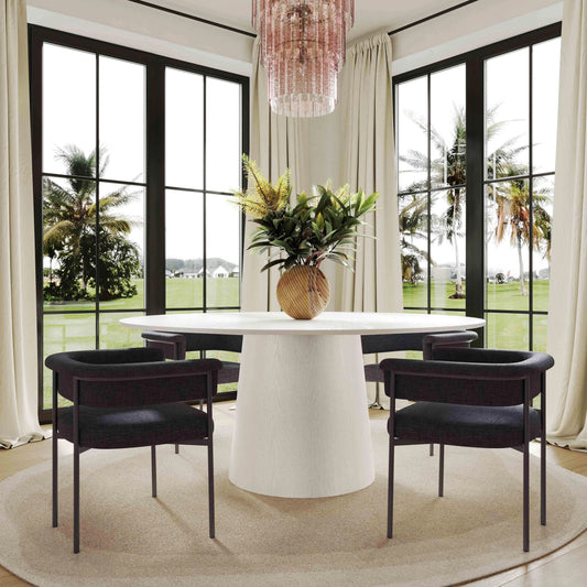 Taylor Performance Linen Dining Chair by TOV Furniture. Made from plywood, polyester, stainless steel in a modern style.