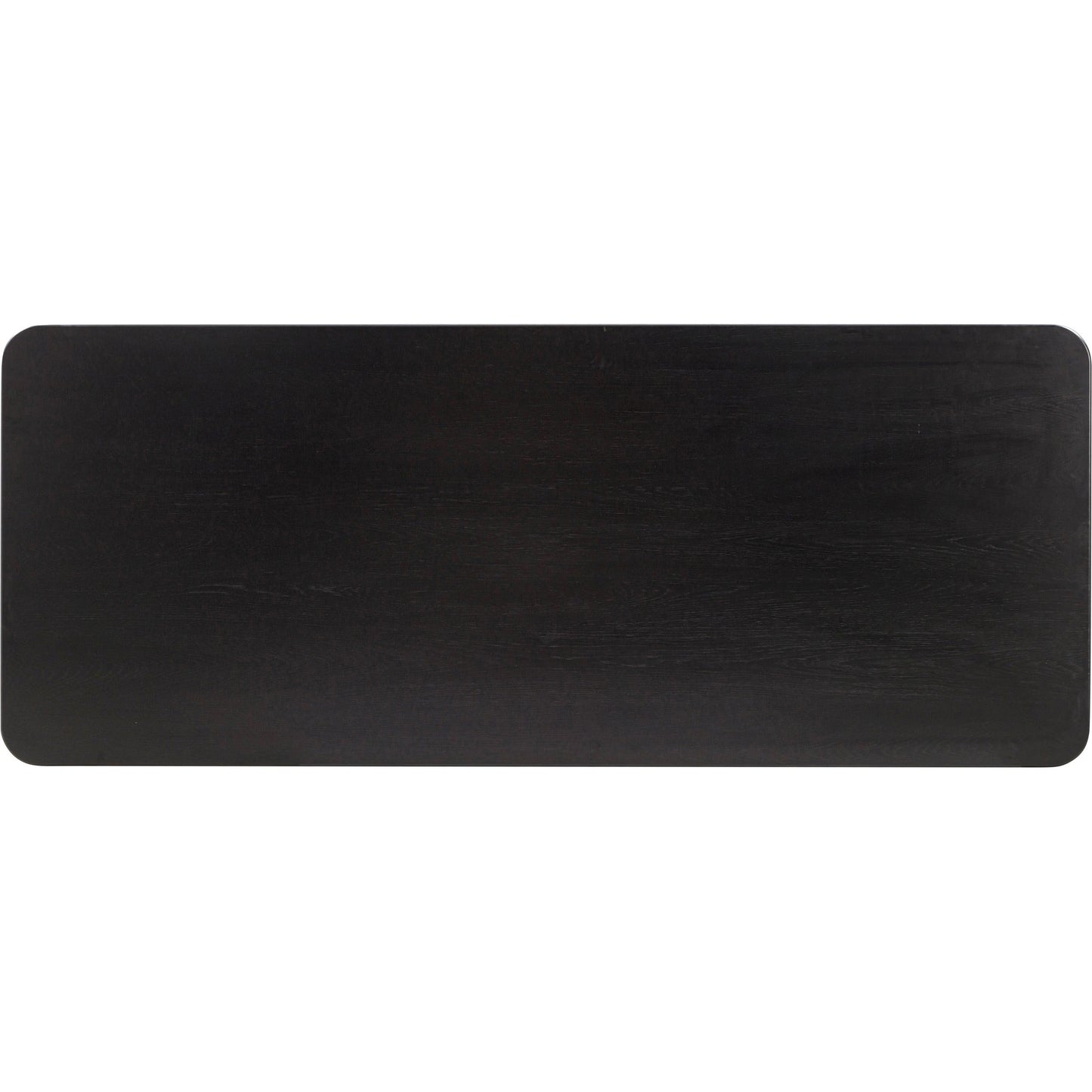 004 SI-2107243 | Closeup | Akola Oak Rectangular Dining Table by TOV Furniture in black. Made from iron, mdf, oak, oak veneer in a modern style.