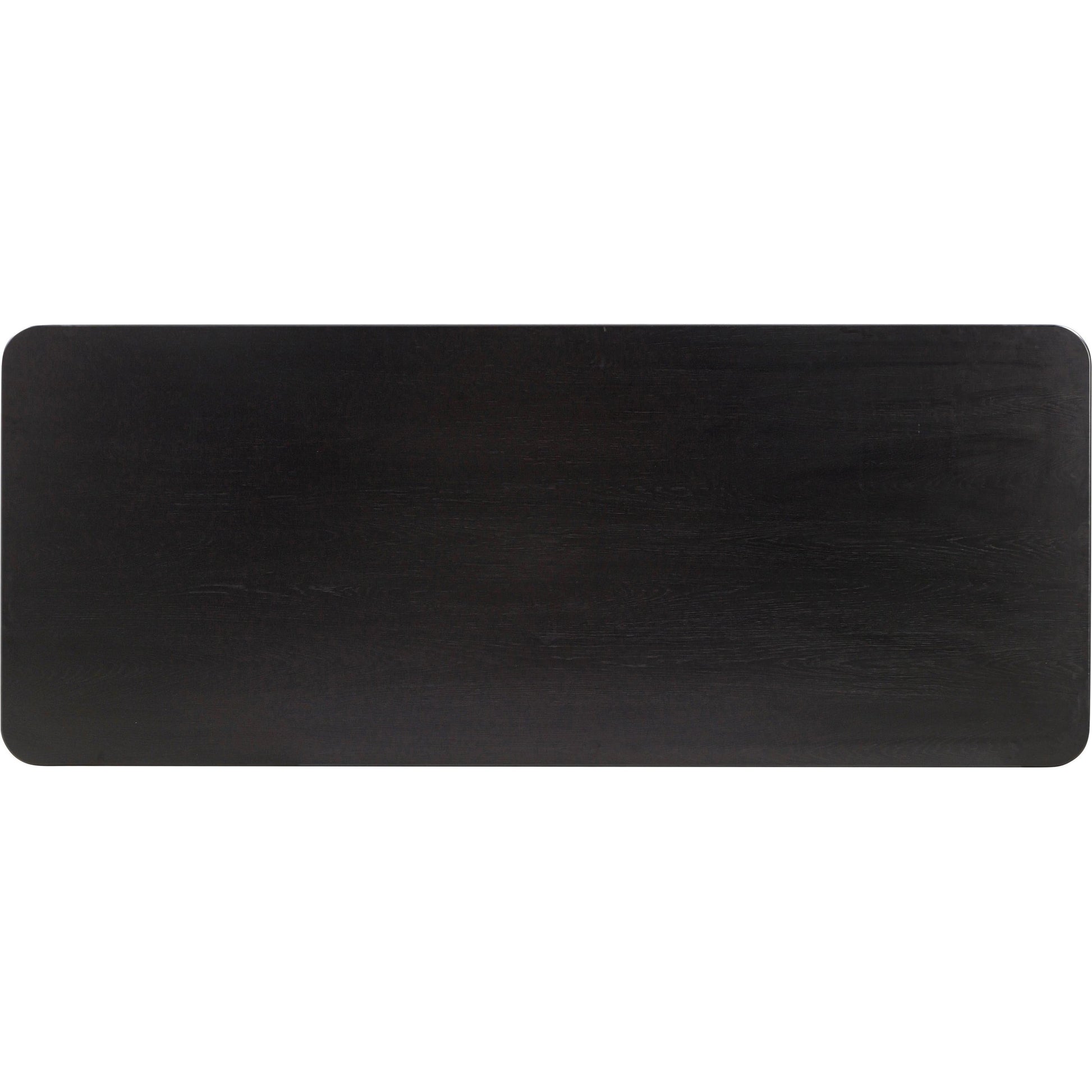 Akola Oak Rectangular Dining Table by TOV Furniture in black. Made from iron, mdf, oak, oak veneer in a modern style.