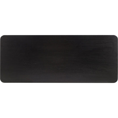 Akola Oak Rectangular Dining Table by TOV Furniture in black. Made from iron, mdf, oak, oak veneer in a modern style.