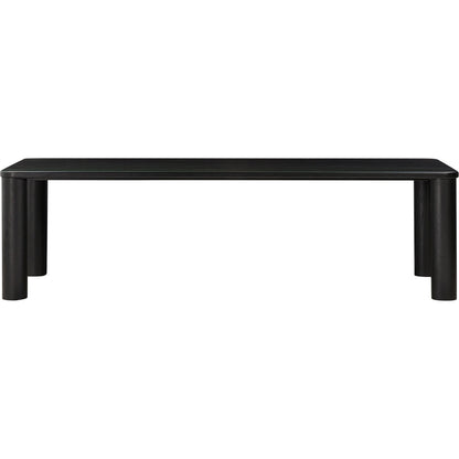 Akola Oak Rectangular Dining Table by TOV Furniture in black. Made from iron, mdf, oak, oak veneer in a modern style.