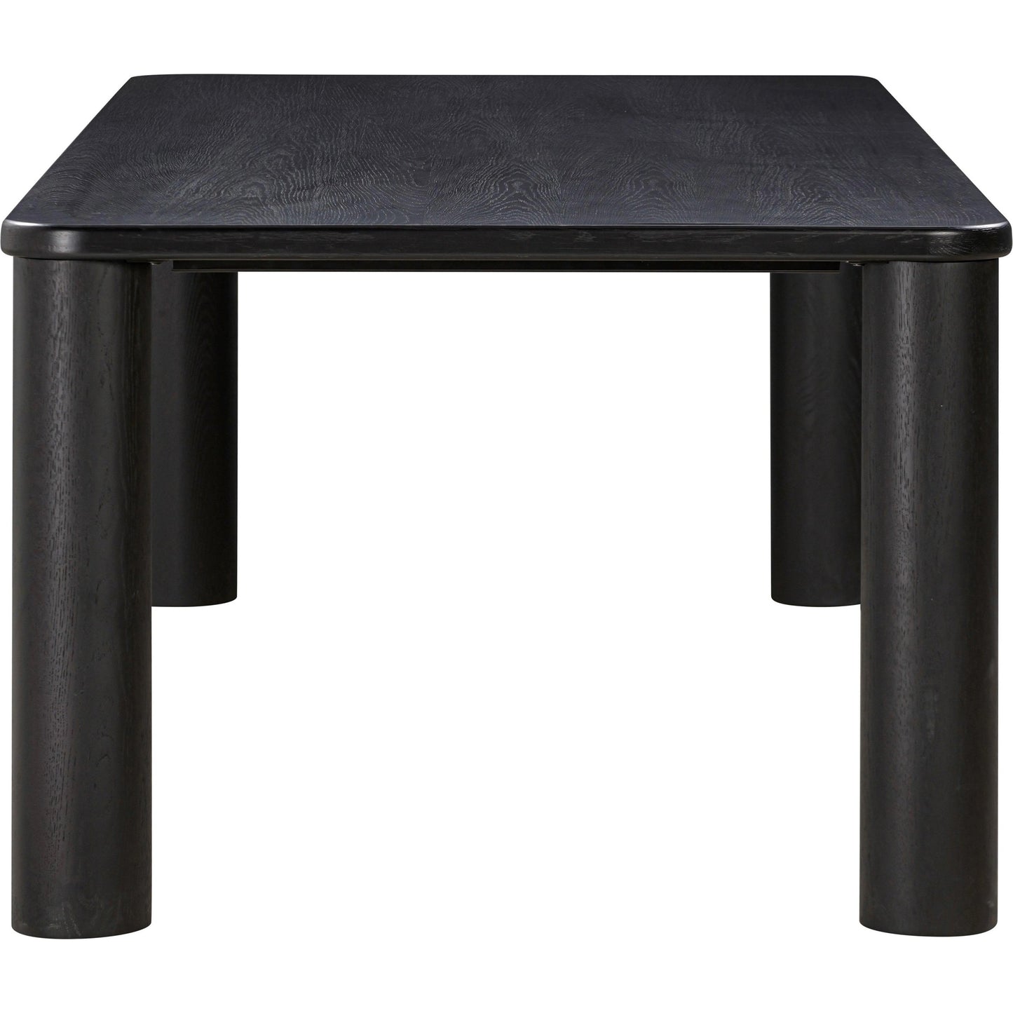 003 SI-2107243 | Closeup | Akola Oak Rectangular Dining Table by TOV Furniture in black. Made from iron, mdf, oak, oak veneer in a modern style.