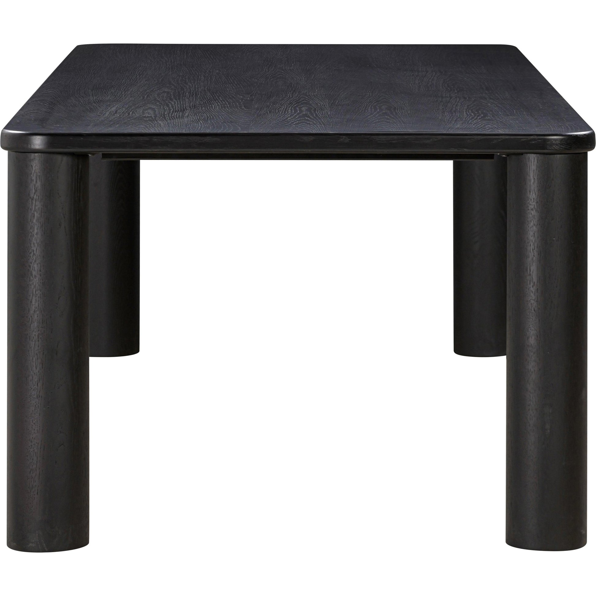 Akola Oak Rectangular Dining Table by TOV Furniture in black. Made from iron, mdf, oak, oak veneer in a modern style.