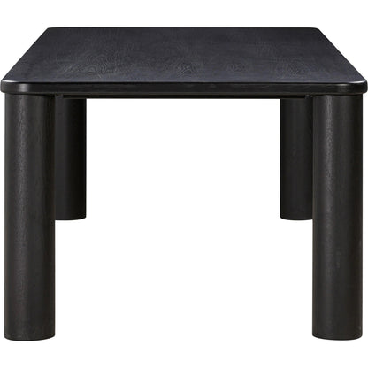 Akola Oak Rectangular Dining Table by TOV Furniture in black. Made from iron, mdf, oak, oak veneer in a modern style.