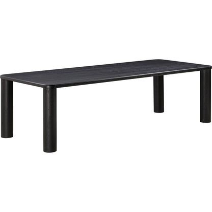 Akola Oak Rectangular Dining Table by TOV Furniture in black. Made from iron, mdf, oak, oak veneer in a modern style.