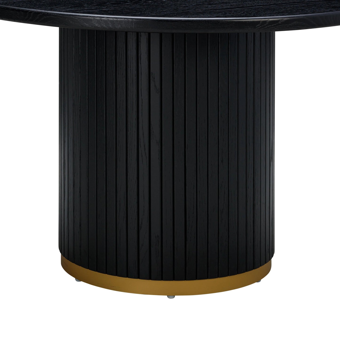 003 SI-2107283 | Additional Silo | Chelsea Round Dining Table by TOV Furniture in black. Made from mdf, metal, oak, oak veneer in a modern style.