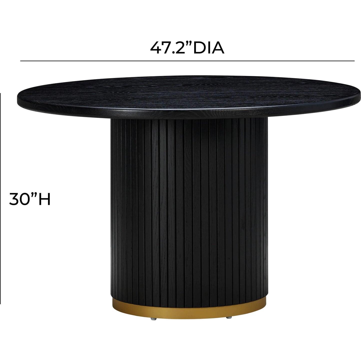006 SI-2107283 | Additional Silo | Chelsea Round Dining Table by TOV Furniture in black. Made from mdf, metal, oak, oak veneer in a modern style.