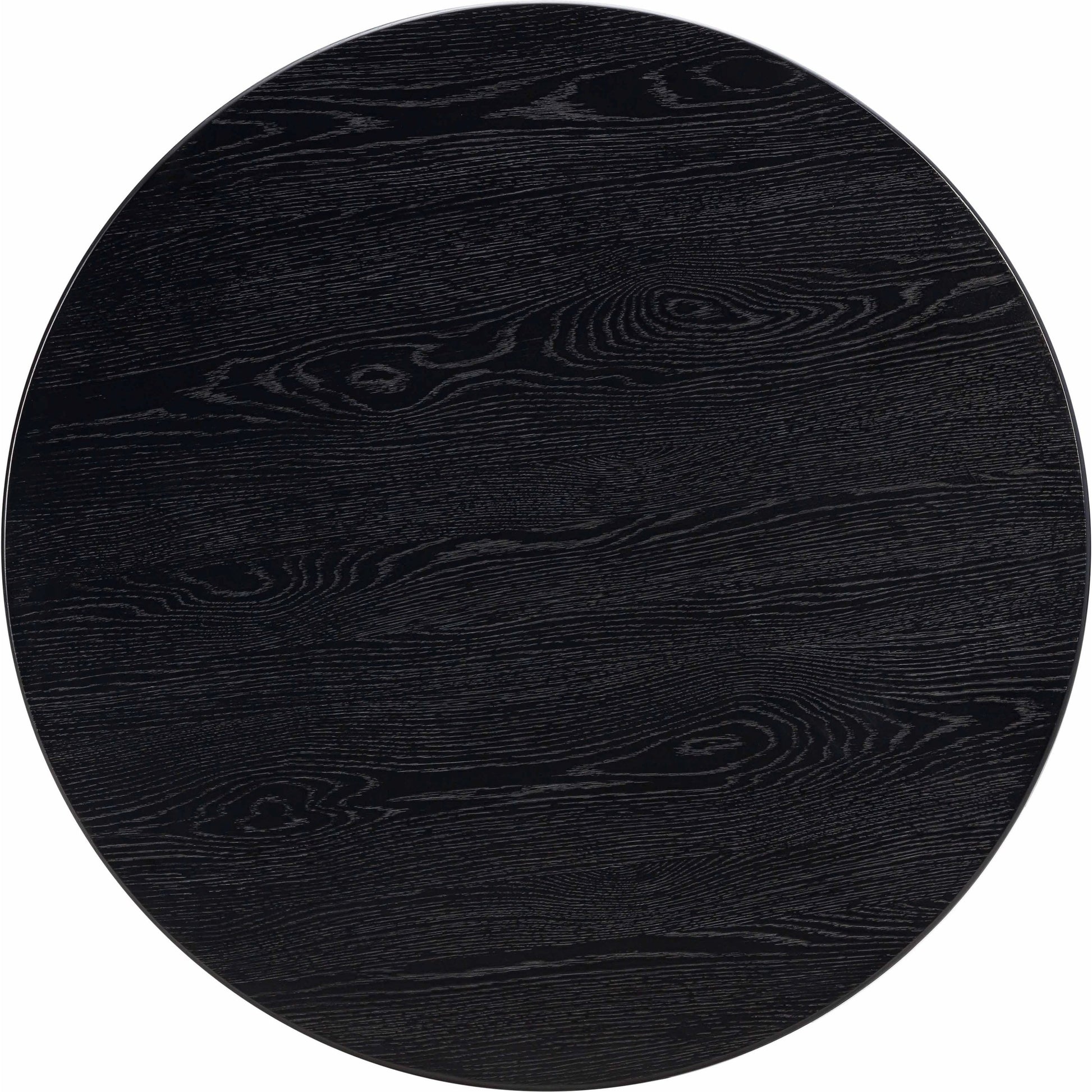 Chelsea Round Dining Table by TOV Furniture in black. Made from mdf, metal, oak, oak veneer in a modern style.