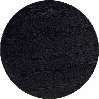 Chelsea Round Dining Table by TOV Furniture in black. Made from mdf, metal, oak, oak veneer in a modern style.