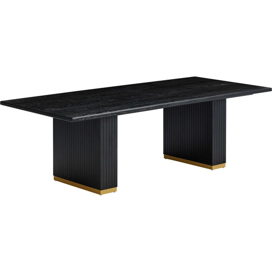 Chelsea Rectangular Dining Table by TOV Furniture in black. Made from mdf, metal, oak, oak veneer in a modern style.