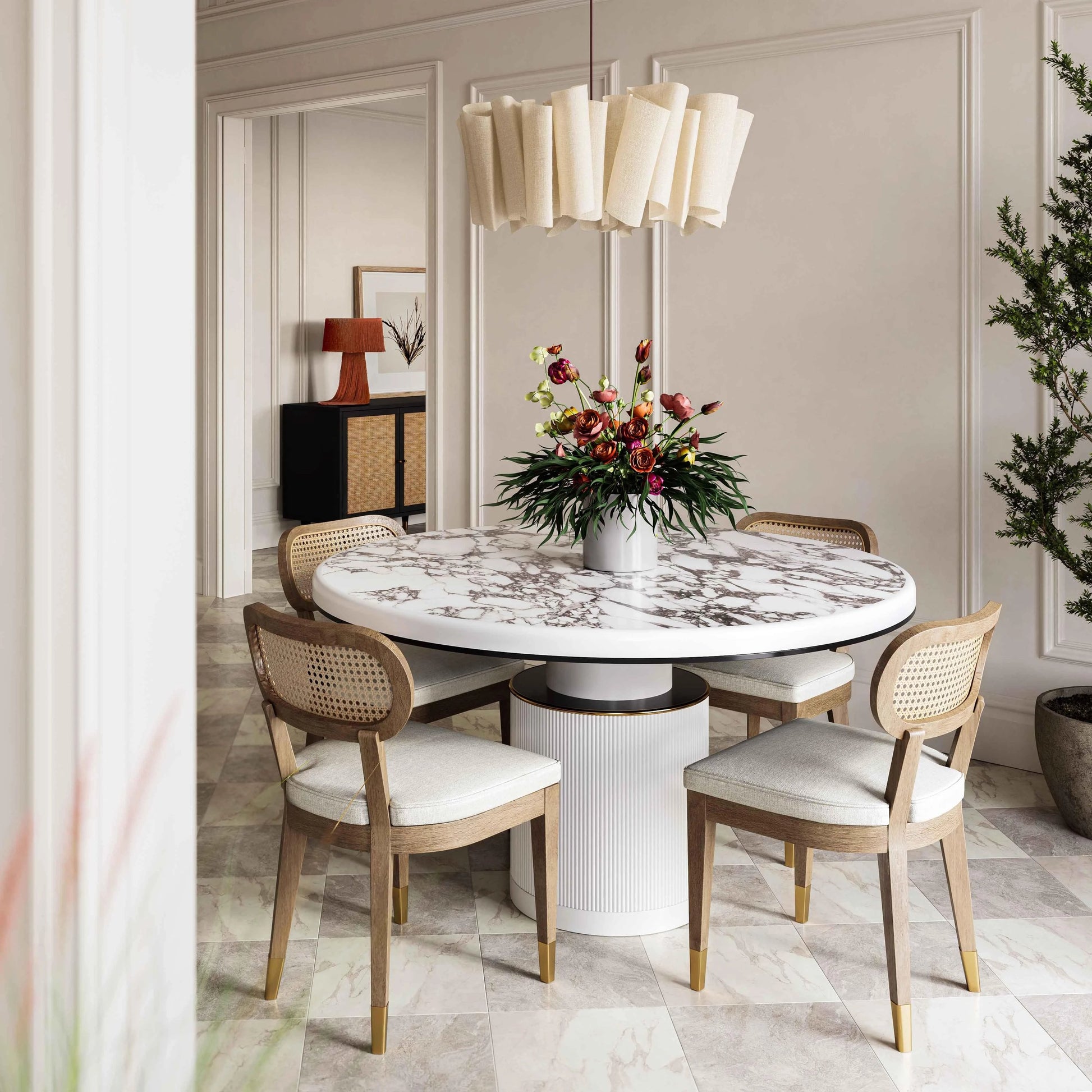 Cosette Dining Chair by TOV Furniture. Made from fabric, wood in a cottage & farmhouse style.