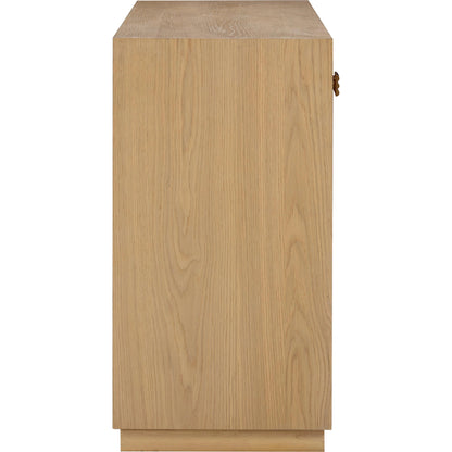 Aria Oak Buffet by TOV Furniture. Made from mdf, metal, rubberwood, veneer in a modern style.
