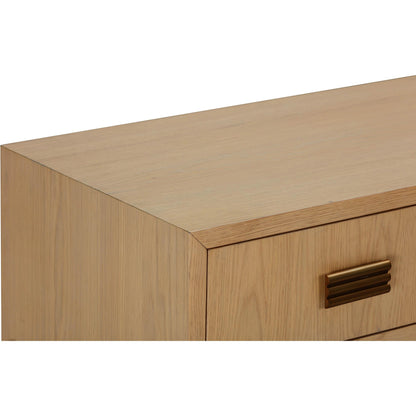 Aria Oak Buffet by TOV Furniture. Made from mdf, metal, rubberwood, veneer in a modern style.