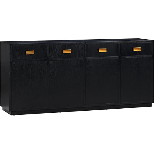 Aria Oak Buffet by TOV Furniture. Made from mdf, metal, rubberwood, veneer in a modern style.