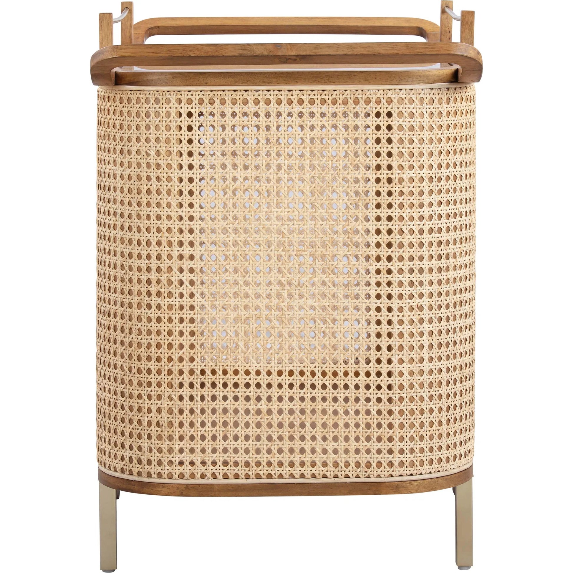 Yuma Rattan Bar Cart by TOV Furniture in natural. Made from iron, plywood, wood in a unique style.