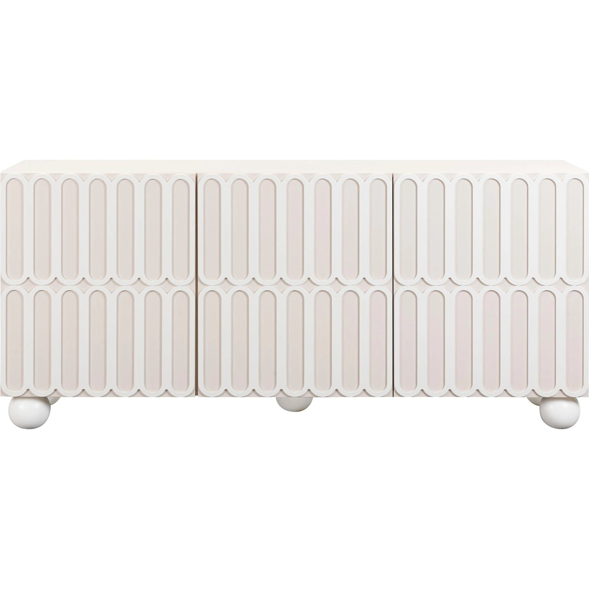 Tori Motif Buffet by TOV Furniture in taupe. Made from mdf, rubberwood in a eclectic & global style.