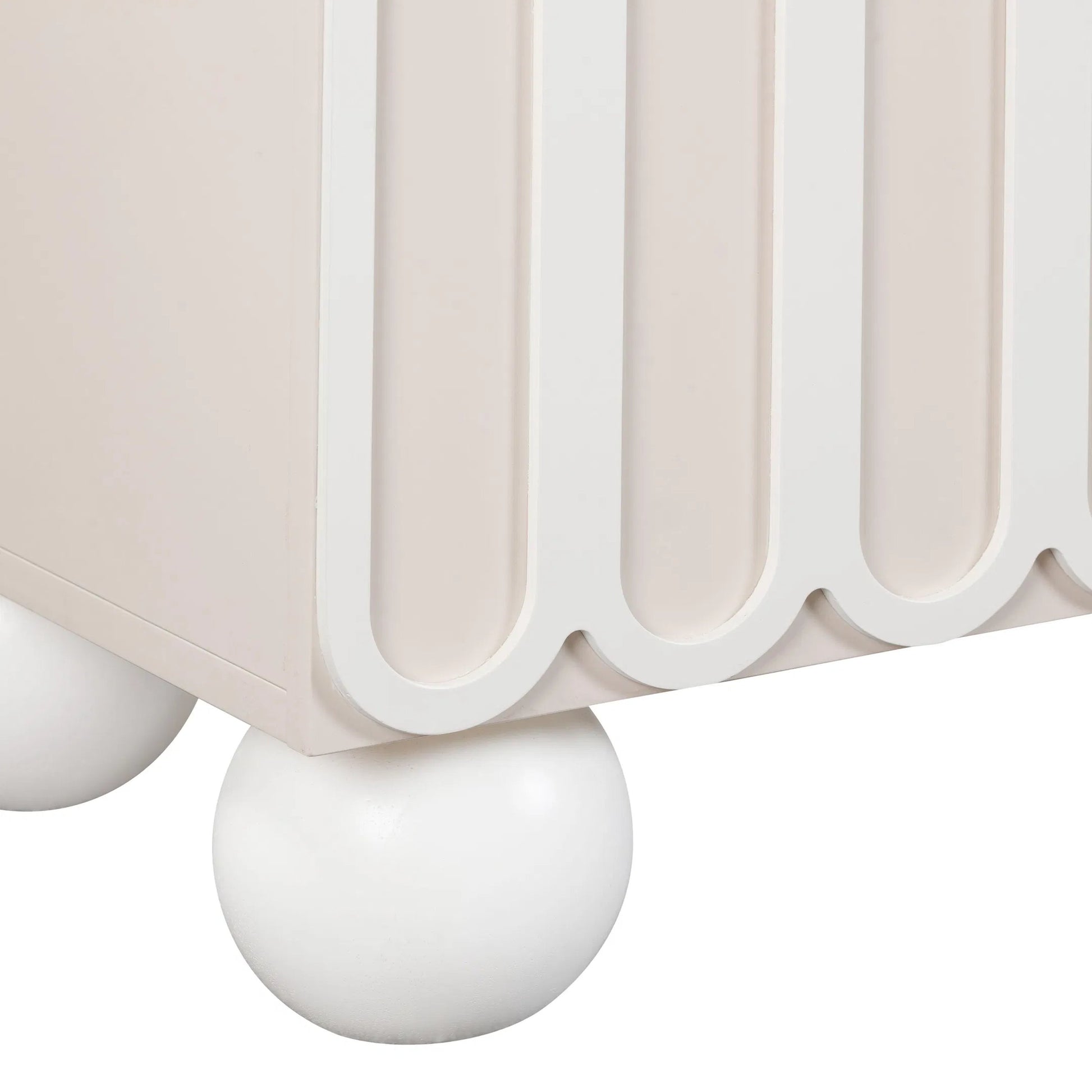 Tori Motif Buffet by TOV Furniture in taupe. Made from mdf, rubberwood in a eclectic & global style.