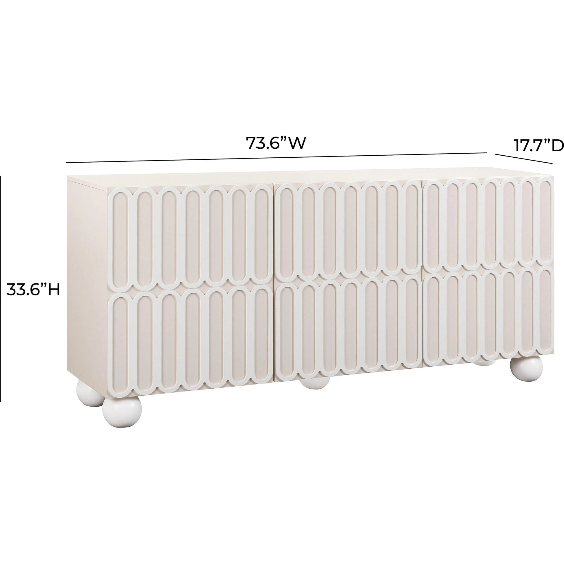 Tori Motif Buffet by TOV Furniture in taupe. Made from mdf, rubberwood in a eclectic & global style.