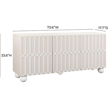 Tori Motif Buffet by TOV Furniture in taupe. Made from mdf, rubberwood in a eclectic & global style.
