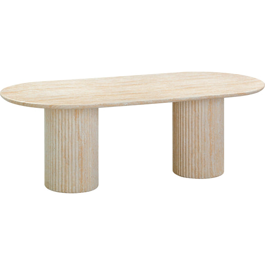 Brut Concrete Patterned Indoor/Outdoor Oval Dining Table by TOV Furniture. Made from concrete in a unique style.