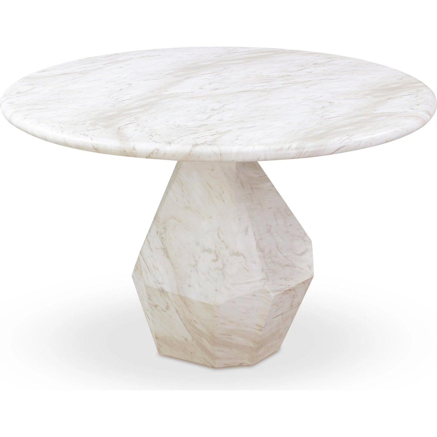 002 SI-2356293 | Additional Silo | Esme Faux Marble Indoor/Outdoor Round Dining Table by TOV Furniture in white. Made from concrete in a modern style.