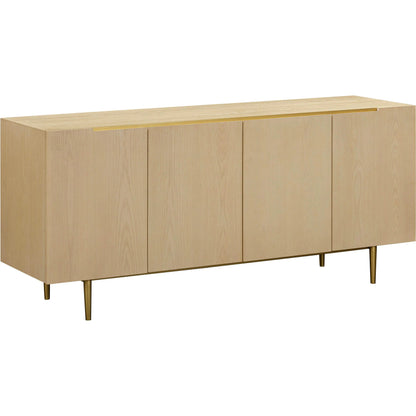 Echo Washed Natural Ash Sideboard by TOV Furniture in natural. Made from iron, mdf, veneer in a transitional style.