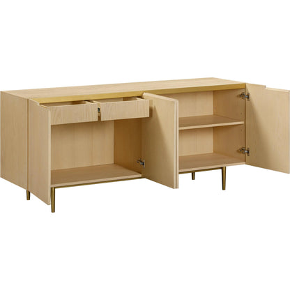 Echo Washed Natural Ash Sideboard by TOV Furniture in natural. Made from iron, mdf, veneer in a transitional style.