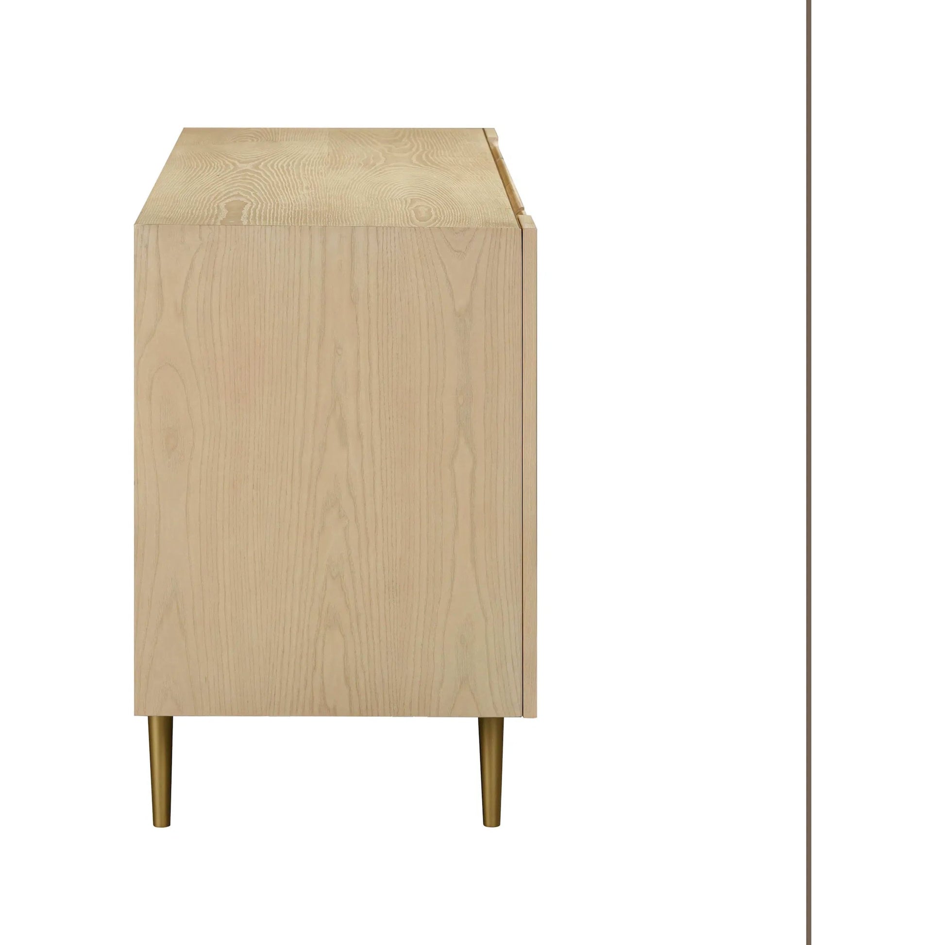 Echo Washed Natural Ash Sideboard by TOV Furniture in natural. Made from iron, mdf, veneer in a transitional style.