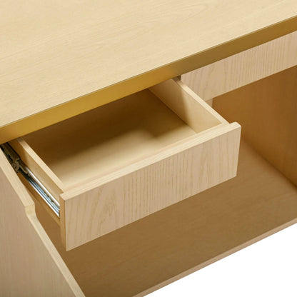 Echo Washed Natural Ash Sideboard by TOV Furniture in natural. Made from iron, mdf, veneer in a transitional style.