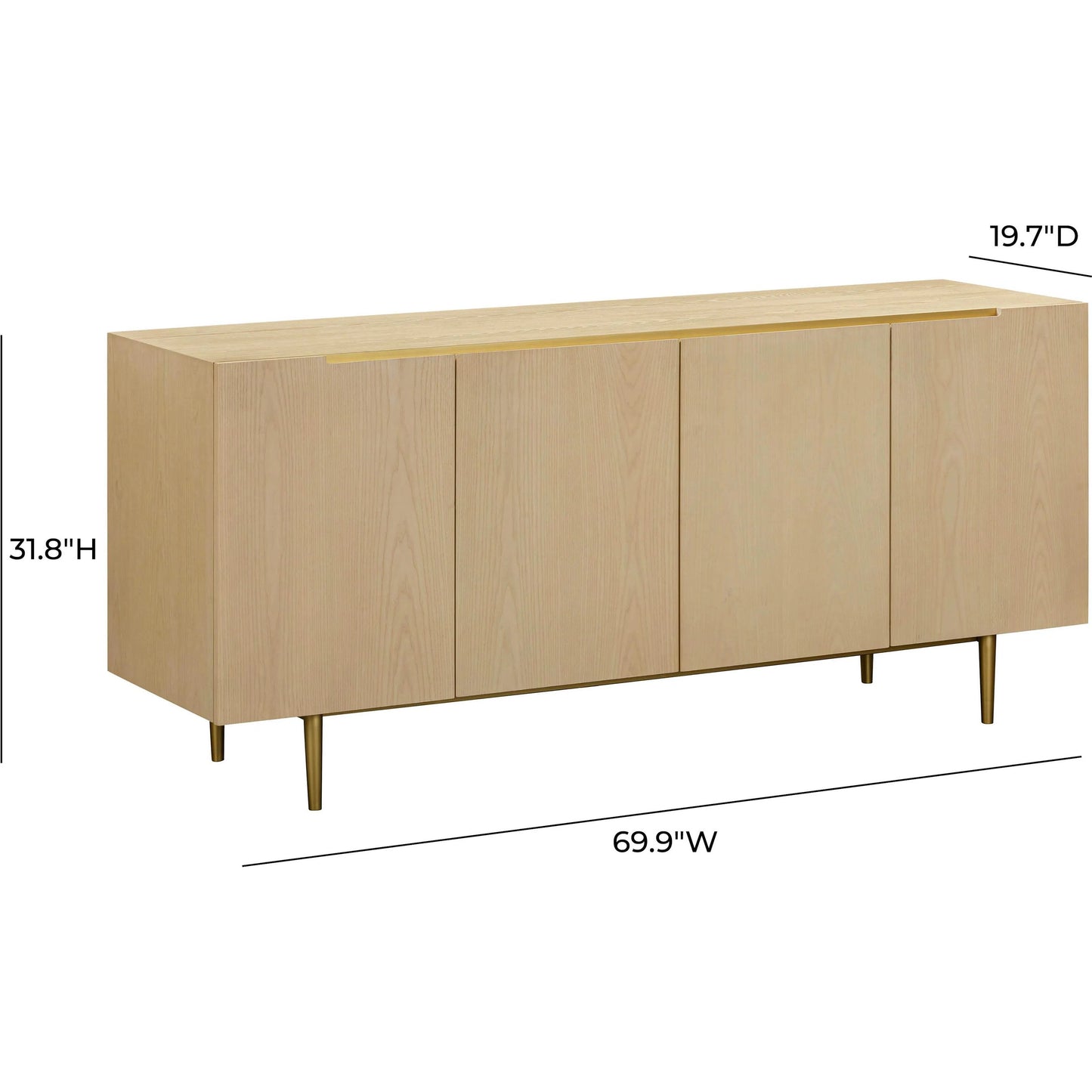005 SI-2356291 | Additional Silo | Echo Washed Natural Ash Sideboard by TOV Furniture in natural. Made from iron, mdf, veneer in a transitional style.